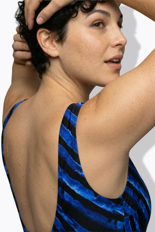 Brushstroke Striped Swimsuit