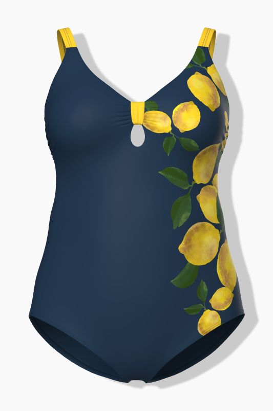 Lemon Motif One Piece Swimsuit
