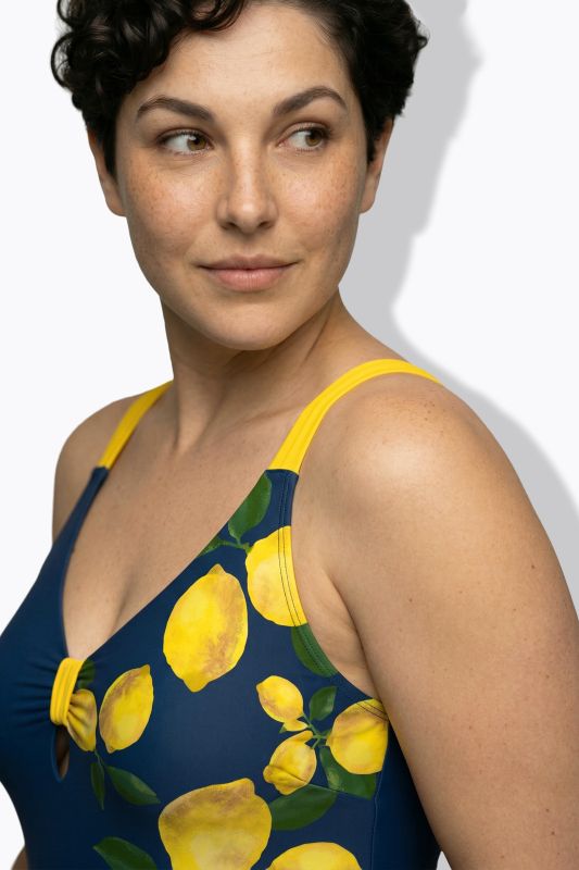 Lemon Motif One Piece Swimsuit