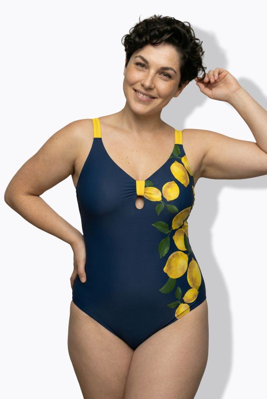 Lemon Motif One Piece Swimsuit