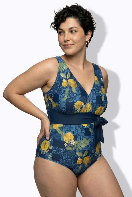 Mosaic Lemon Print Swimsuit