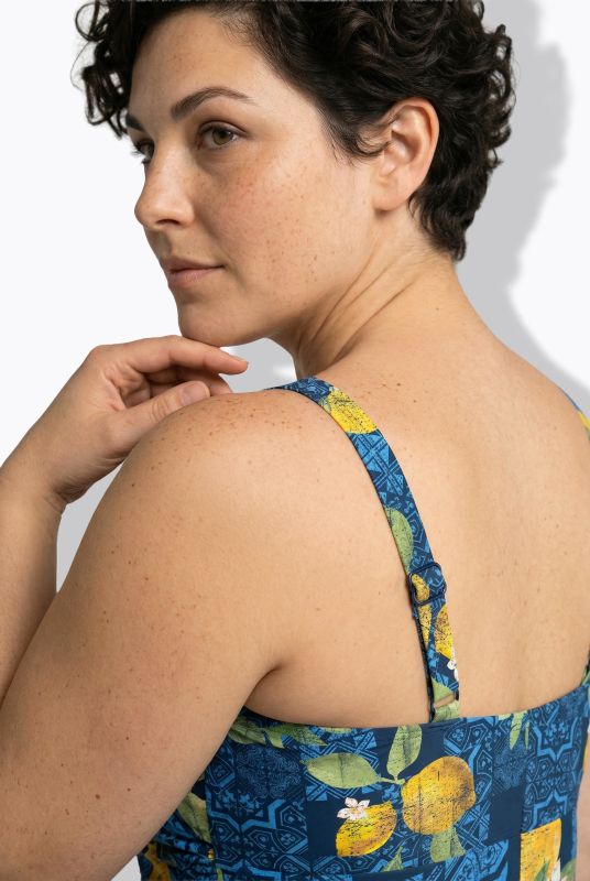 Mosaic Lemon Print Swimsuit