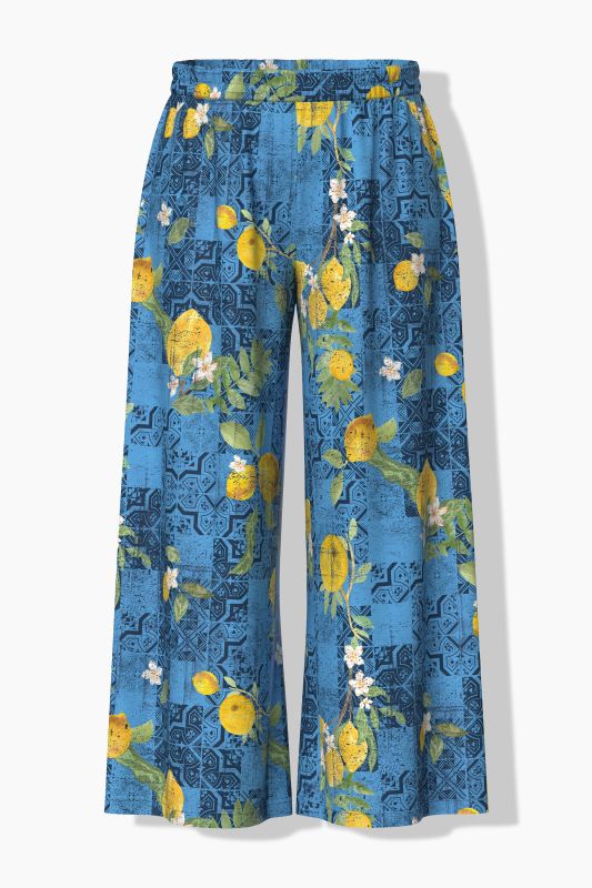 Mosaic Lemon Print Palazzo Pants