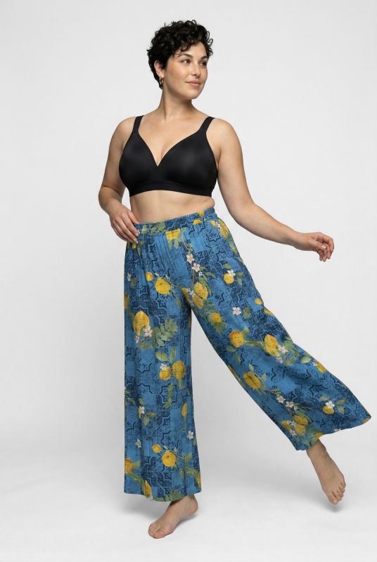 Mosaic Lemon Print Palazzo Pants