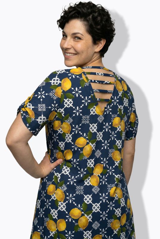 Geometric Lemon Print Dress