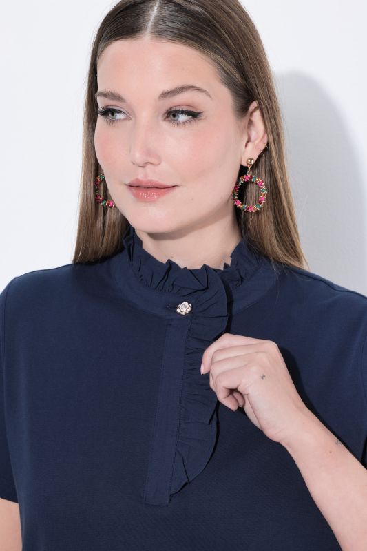 Ruffled Neckline Tee