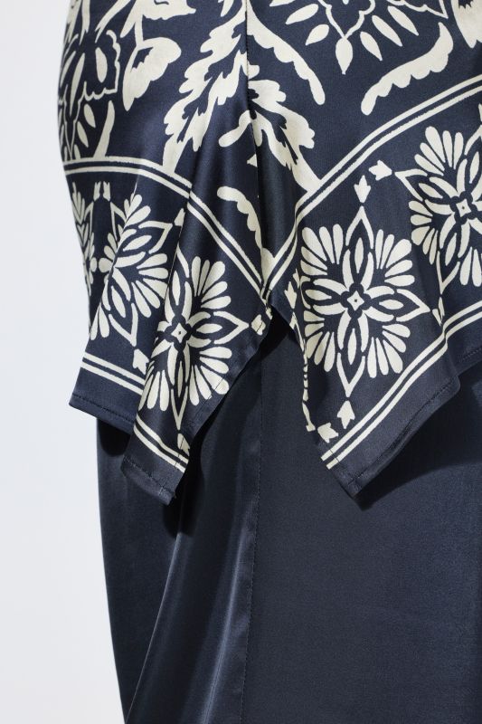 Floral Damask Print Tunic Blouse