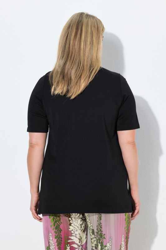 Embroidered Neckline Tee