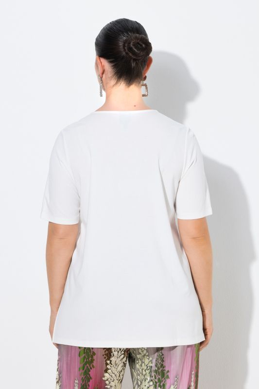 Embroidered Neckline Tee