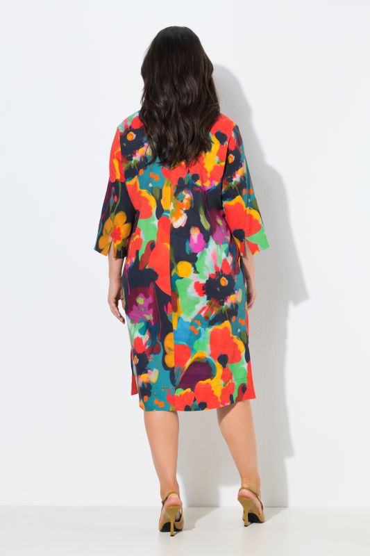 Рокля ленена с флорален принт