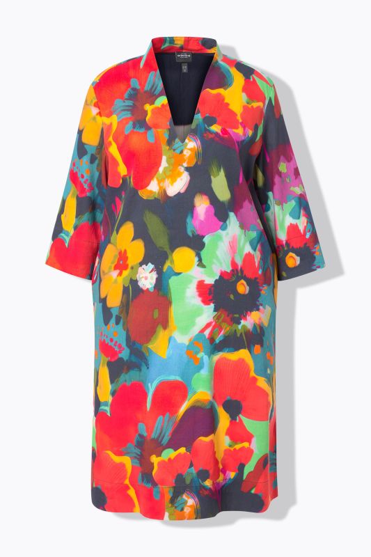 Рокля ленена с флорален принт