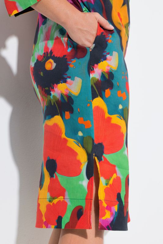 Рокля ленена с флорален принт