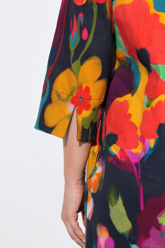 Рокля ленена с флорален принт