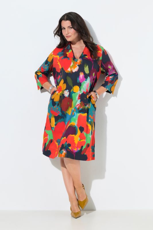 Рокля ленена с флорален принт