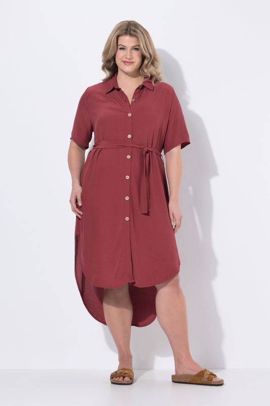 Eco Viscose Hi-Low Button Down Dress