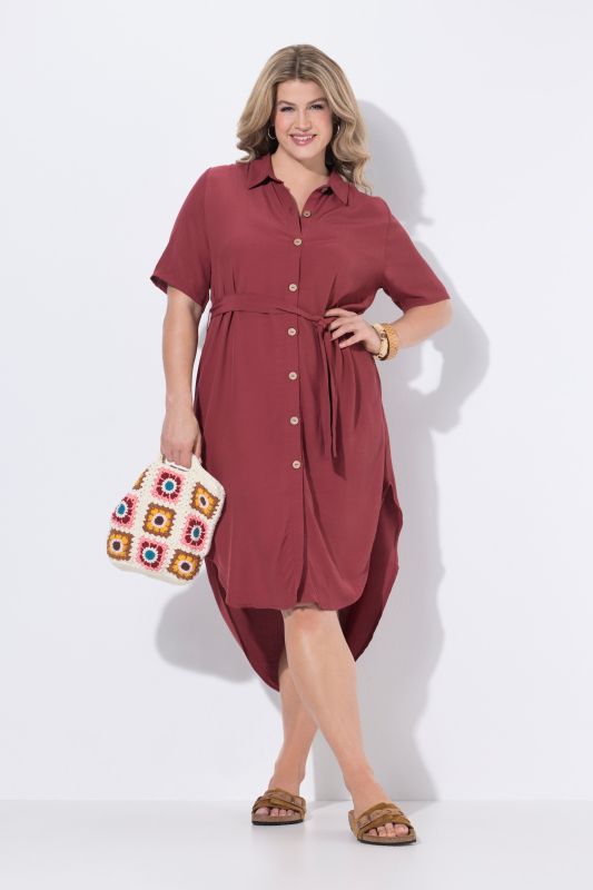 Eco Viscose Hi-Low Button Down Dress