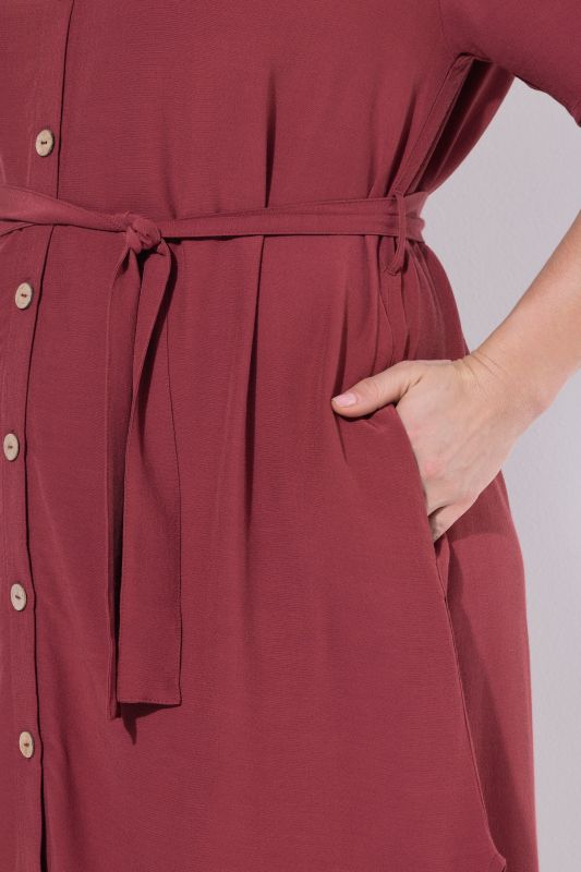 Eco Viscose Hi-Low Button Down Dress