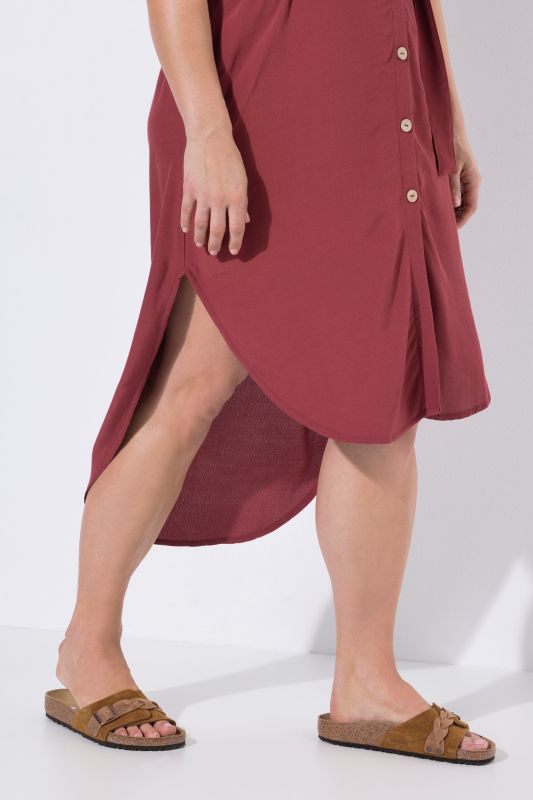 Eco Viscose Hi-Low Button Down Dress