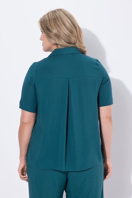 Eco Viscose Short Sleeve Peplum Blouse