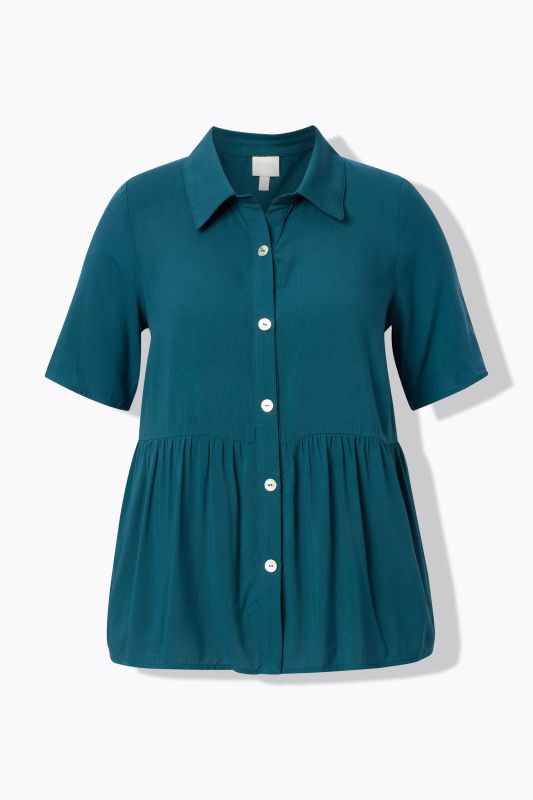 Eco Viscose Short Sleeve Peplum Blouse