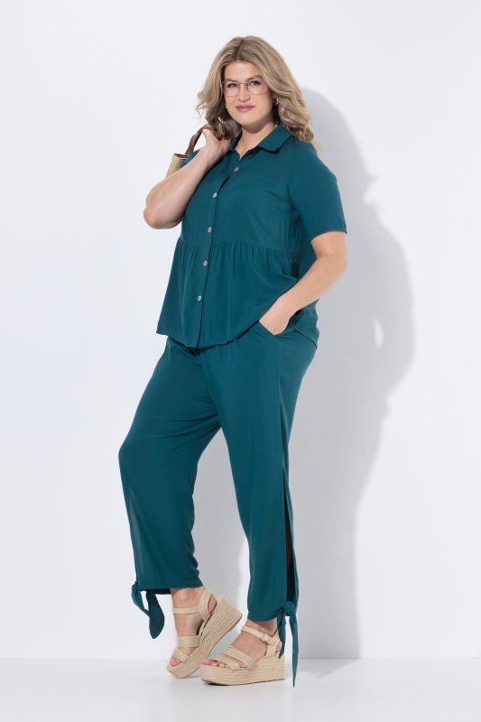 Eco Viscose Split Leg Elastic Waist Pants