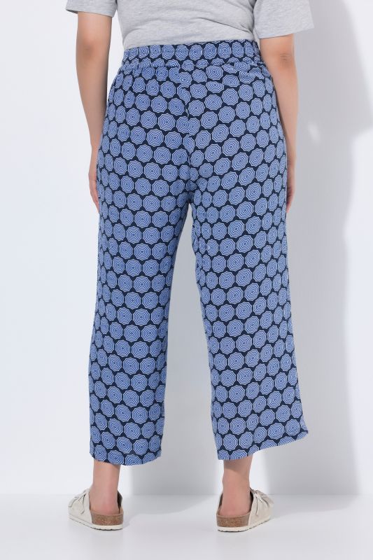 Starburst Print Elastic Waist Culottes