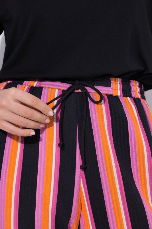 Striped Elastic Waist Seersucker Pants