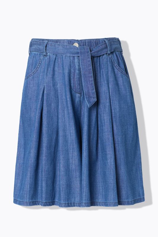 Wide Leg Elastic Waist Lyocell Culottes