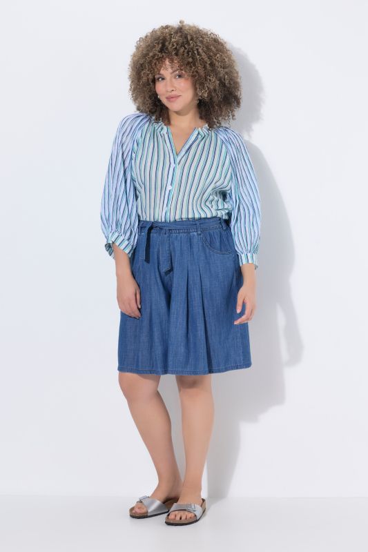 Wide Leg Elastic Waist Lyocell Culottes