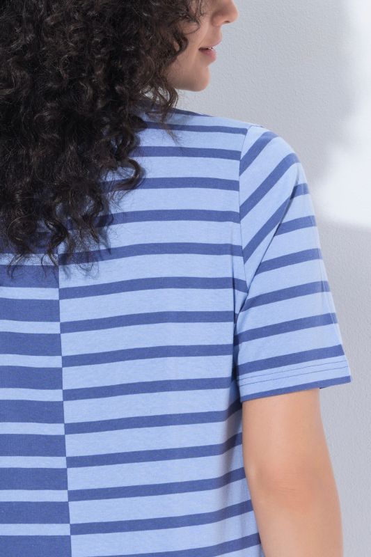 Contrast Striped Modal Blend Tee
