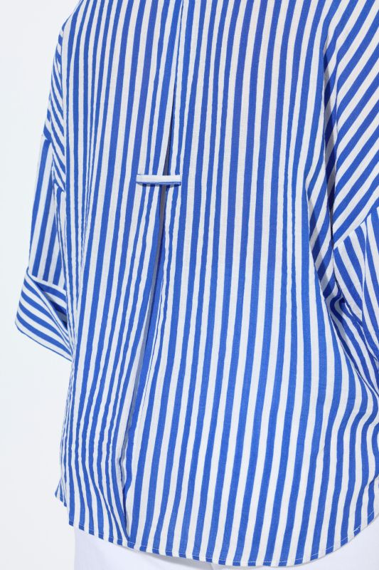 Mixed Stripe 3/4 Sleeve Button Down Blouse