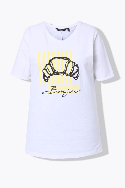 Тениска с принт на кроасан