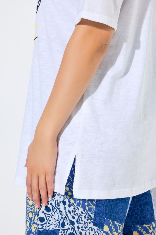 Тениска с принт на кроасан