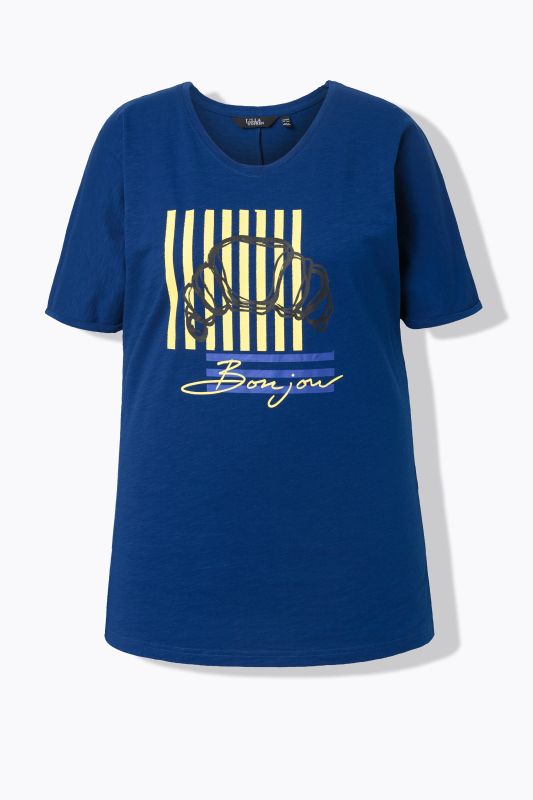 Тениска с принт на кроасан