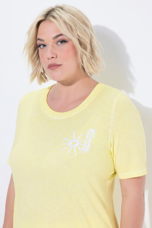 Sun Embroidery Cold-Dyed Tee