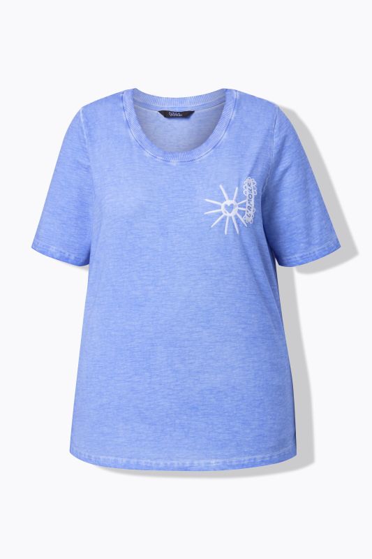 Sun Embroidery Cold-Dyed Tee