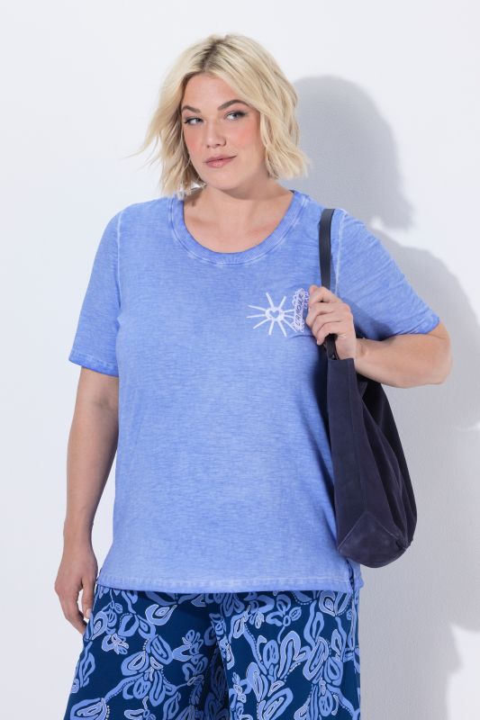 Sun Embroidery Cold-Dyed Tee