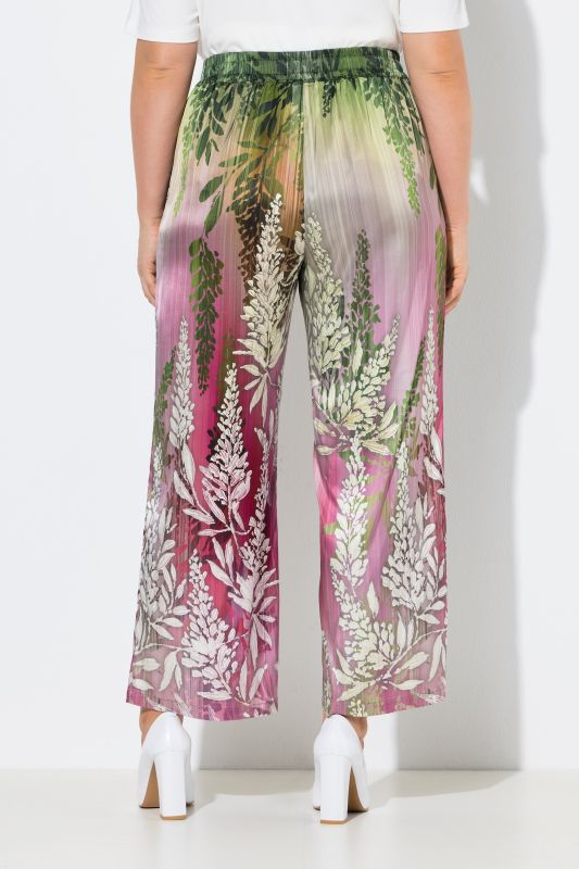 Floral Gradient Elastic Waist Pants