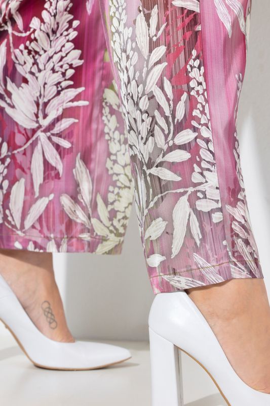 Floral Gradient Elastic Waist Pants