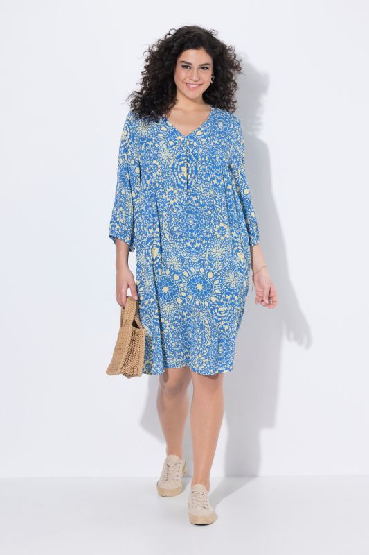 Allover Print Flounce Hem Dress