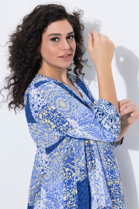 Allover Print Flounce Hem Dress