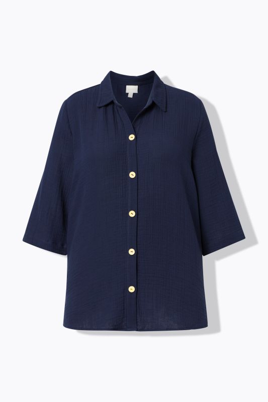 Eco Cotton 3/4 Sleeve Muslin Blouse