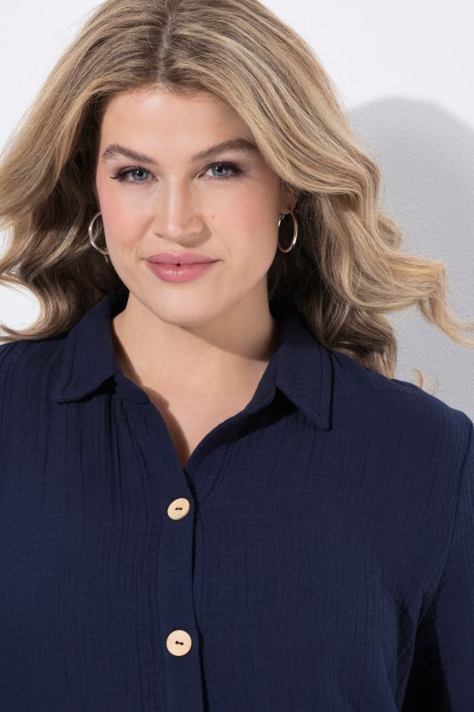 Eco Cotton 3/4 Sleeve Muslin Blouse