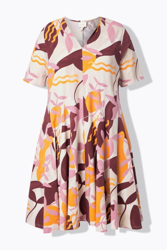 Eco Cotton Mod Bloom Godet Pleated Dress