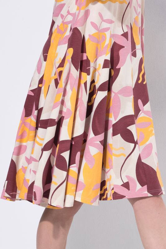 Eco Cotton Mod Bloom Godet Pleated Dress