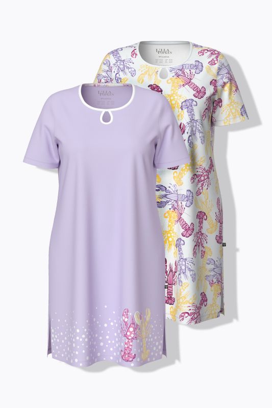 3 Pack Lobster Print Sleep Tees