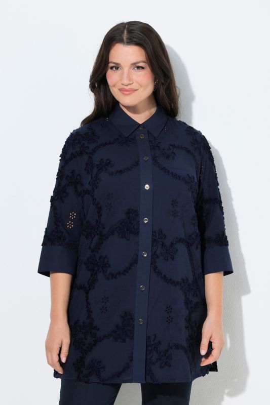 Floral Ribbon Embroidered Blouse