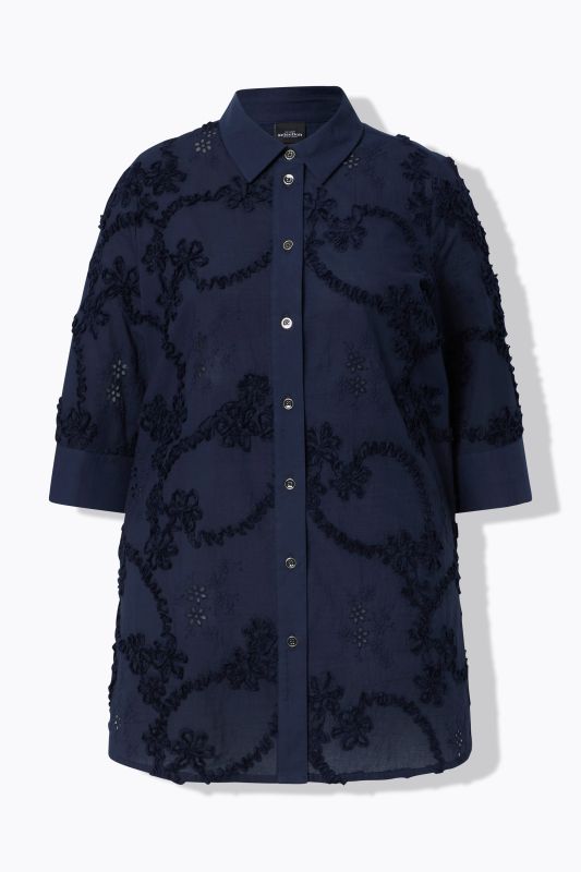 Floral Ribbon Embroidered Blouse