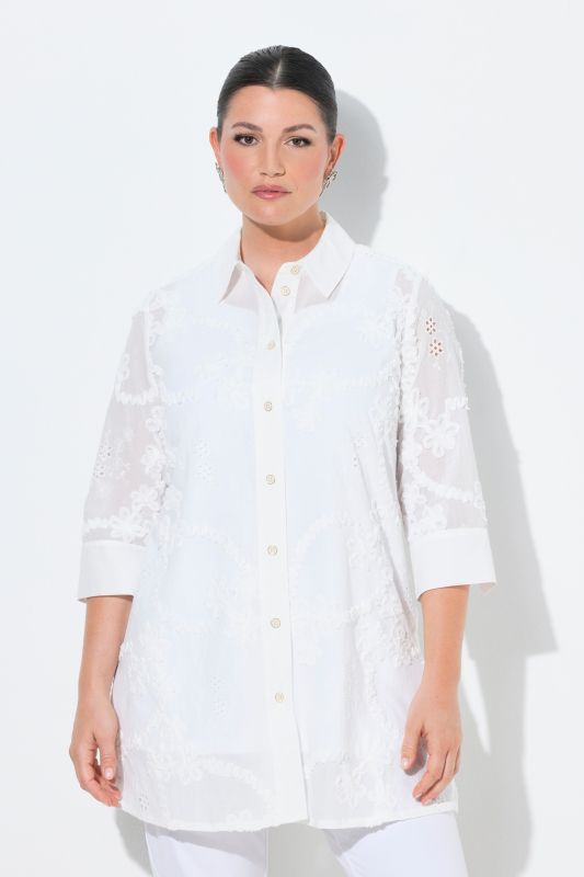 Floral Ribbon Embroidered Blouse