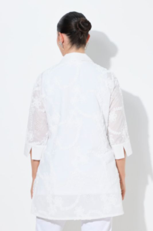 Floral Ribbon Embroidered Blouse